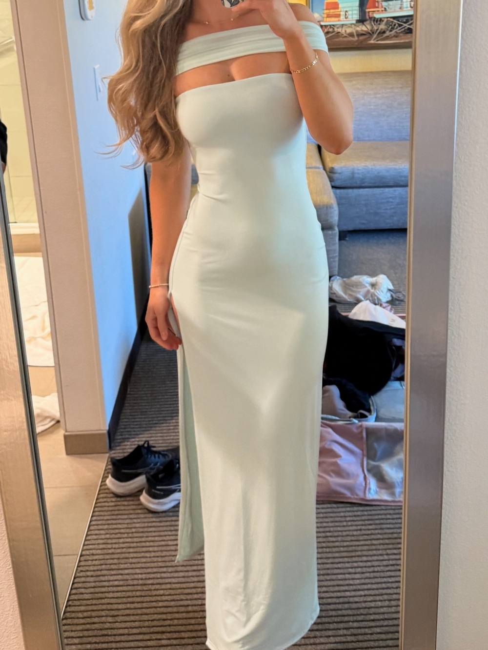 Meshki seafoam maxi dress